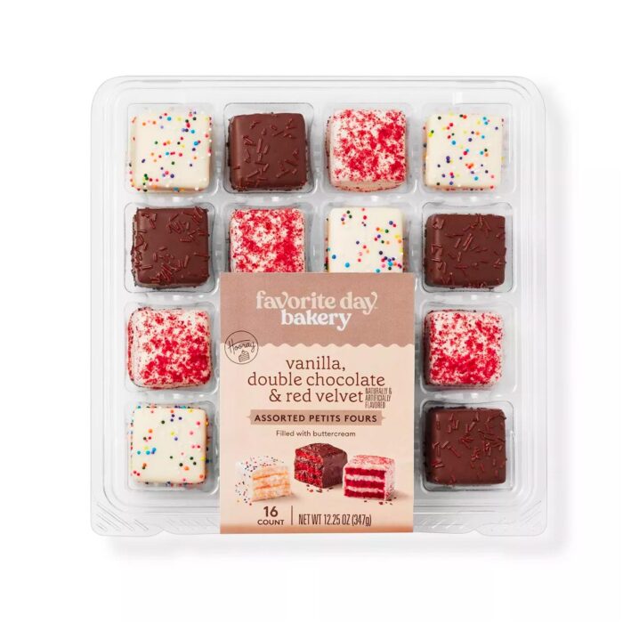 Petit Fours Vanilla, Double Chocolate, Red Velvet Assortment - 12.25oz_16ct