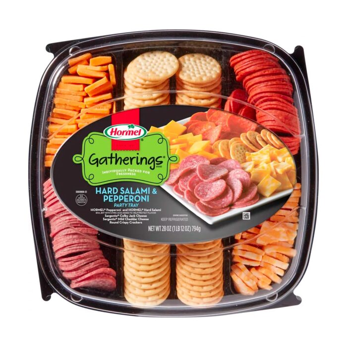 Gatherings Hard Salami, Pepperoni, Cheese & Crackers Party Tray - 28oz