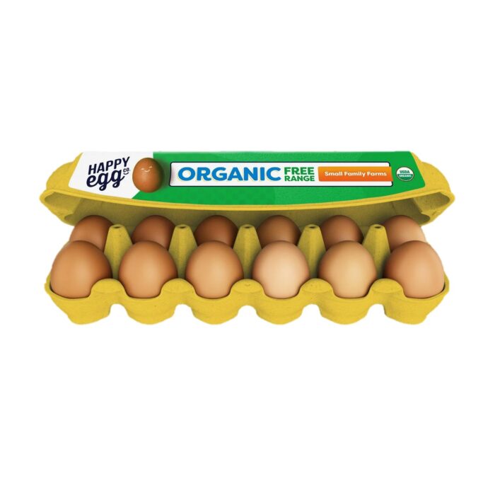 Happy Egg Organic Free Range Large Brown Eggs, 12 Count