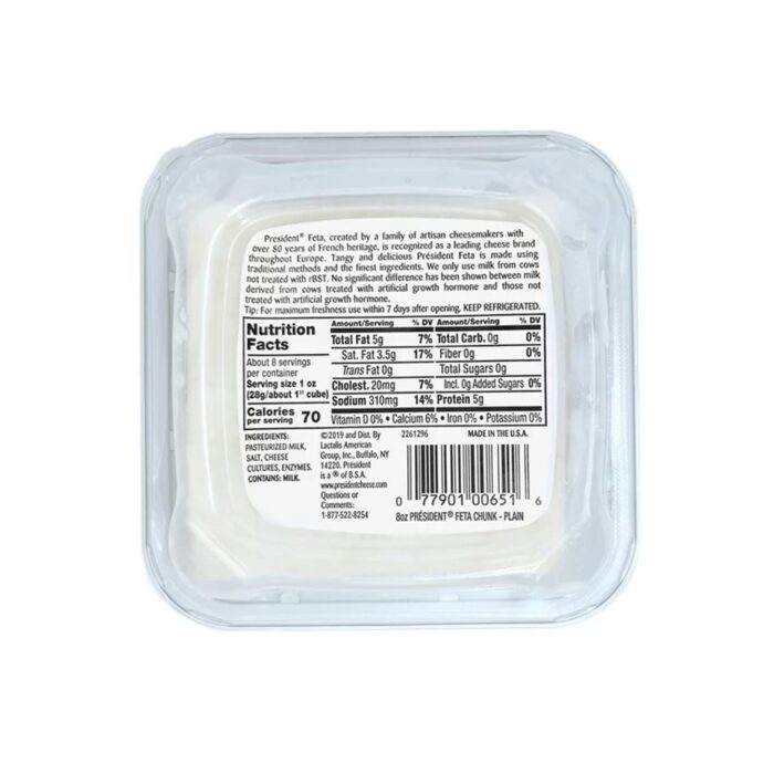 President All-Natural Feta Cheese Block, 8 oz - Imagen 2