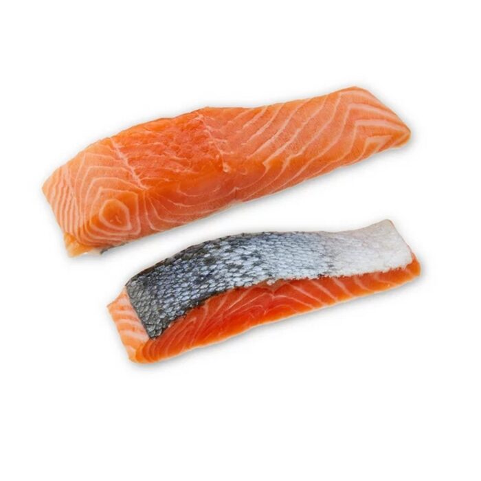 Fresh Atlantic Salmon Portions, 0.70 - 1.10 lb. Whole Salmon Portion. 240 Calories per 3 oz Serving. Certifications - BAP Certified - Imagen 2