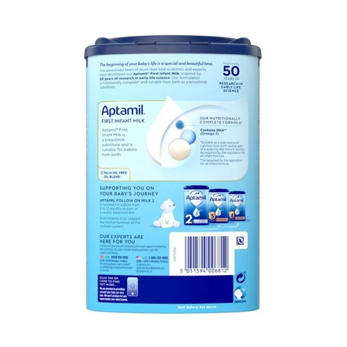 Aptamil First Powder Infant Formula with GOS_FOS, DHA, & HMO 3’GL, 28.2oz Canister - Imagen 2