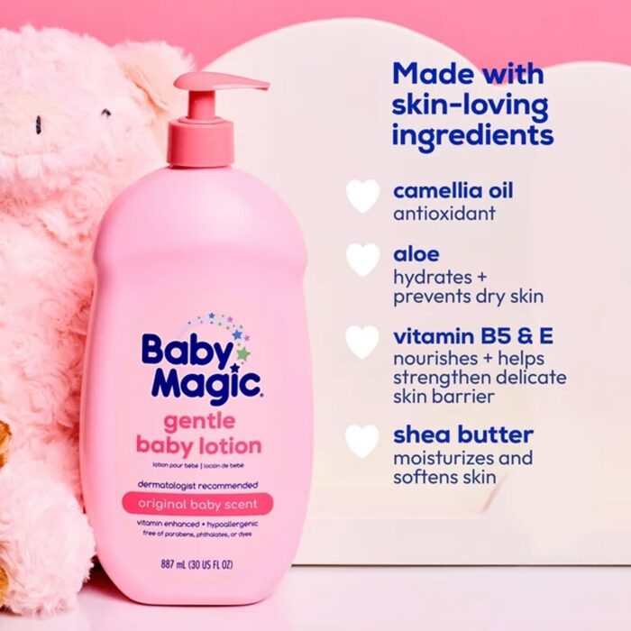 Baby Magic Gentle Baby Lotion, Original Baby Scent, Hypoallergenic, 30 oz - Imagen 3